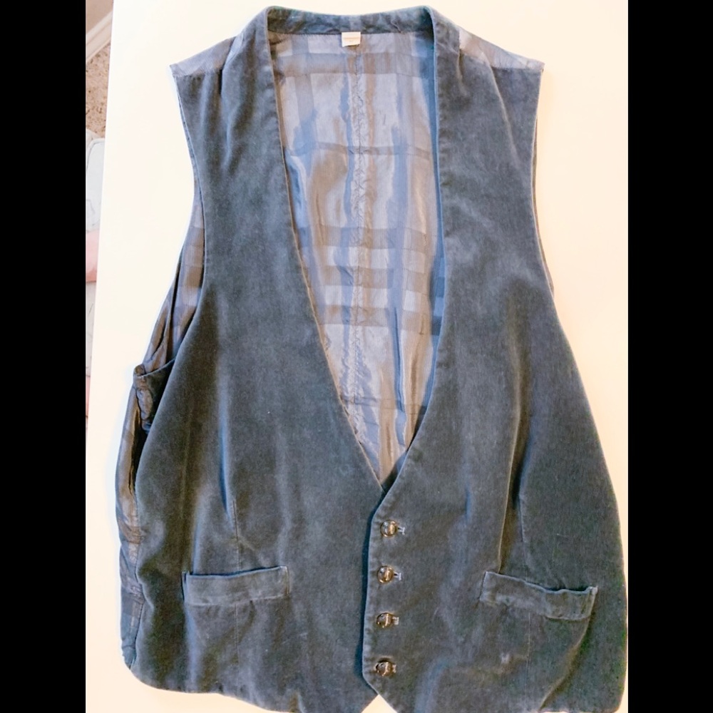 Grey Velvet Burberry Vest